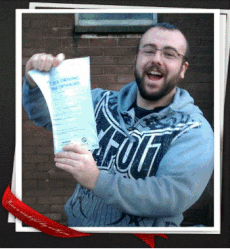 Nick passing his driving test