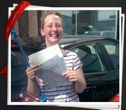 Debbie passing her driving test in paisley 2016