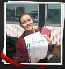 Hannah M passing her driving test in Paisley