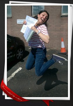 Sally passing her driving test at Paisley 2016